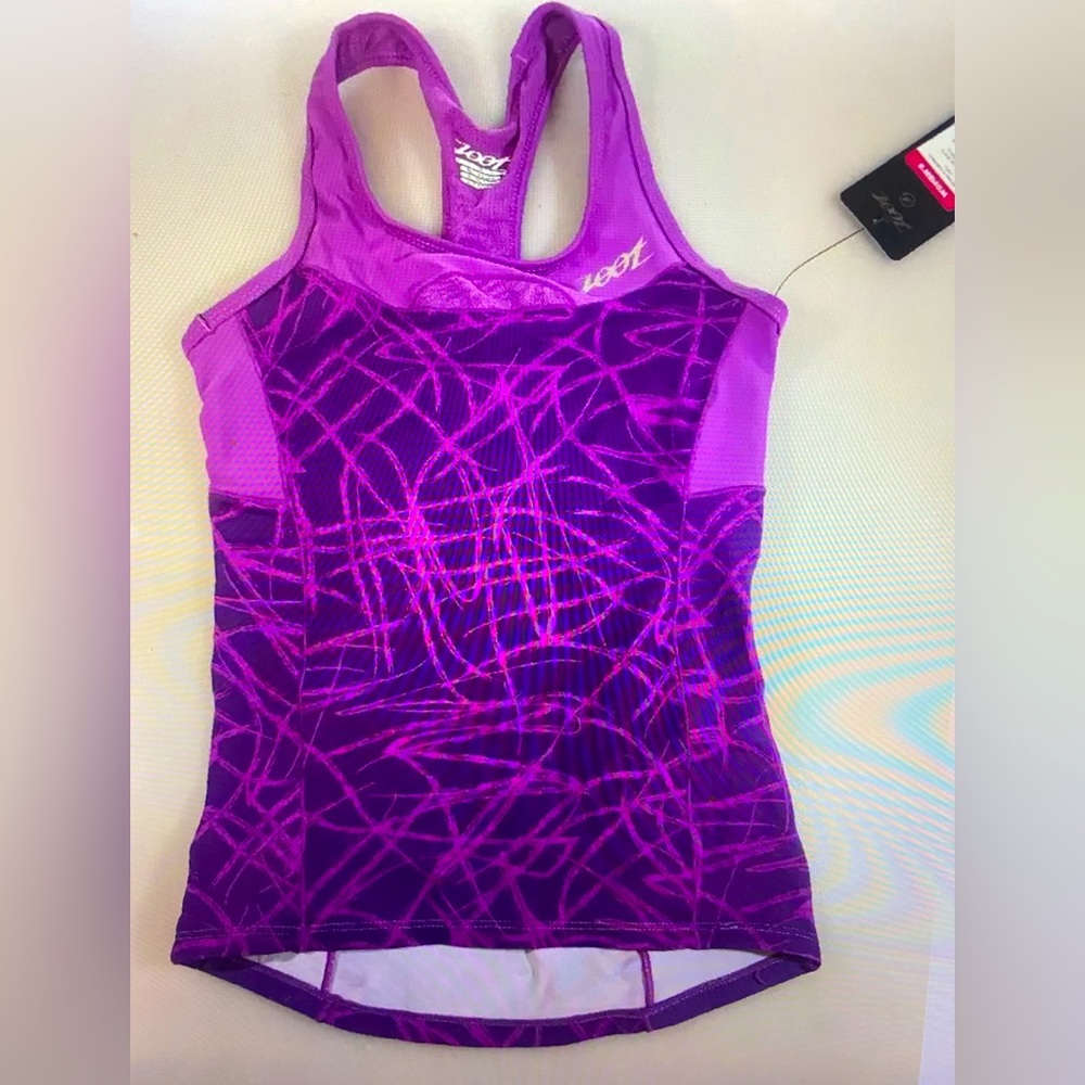 Zoot Womens Performance Racerback Triathlon Top Small S Purple Haze Static